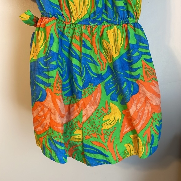 Flying Tomato ALL THE CHEER WOVEN ROMPER in Green size L Faux Wrap Skirt - Picture 13 of 16